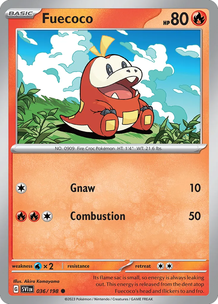 2023 Scarlet & Violet Fuecoco Common #036/198 Common card image
