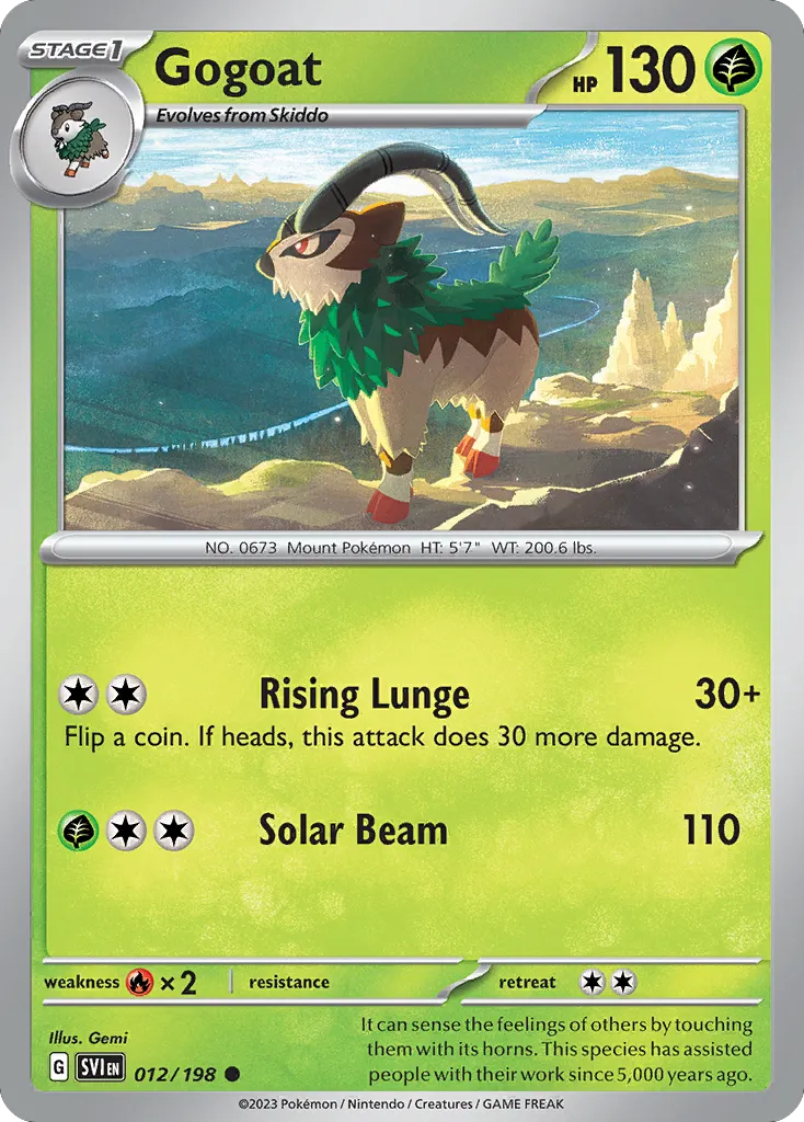 2023 Scarlet & Violet Gogoat #012/198 Common card image