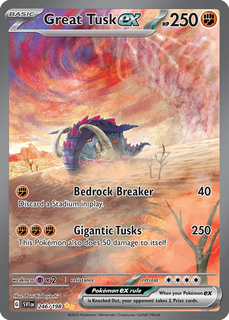 2023 Scarlet & Violet Great Tusk ex Double Rare #123/198 Double Rare card image