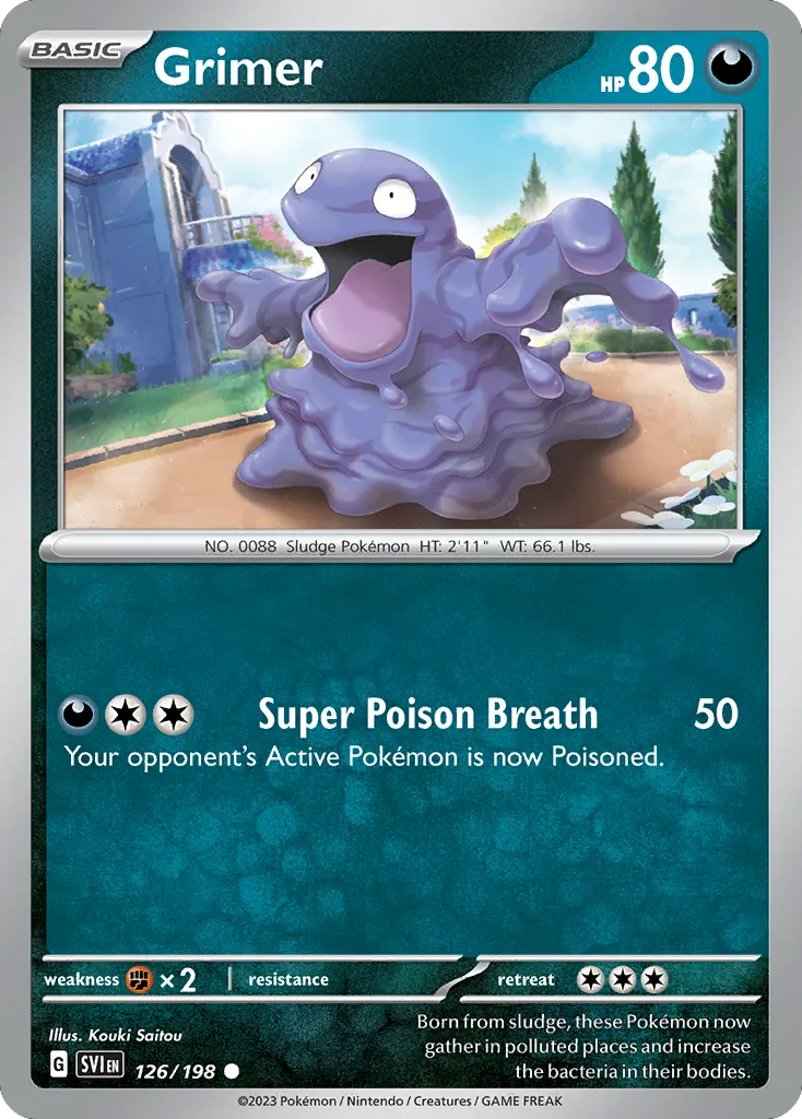 2023 Scarlet & Violet Grimer Common #126/198 Common card image