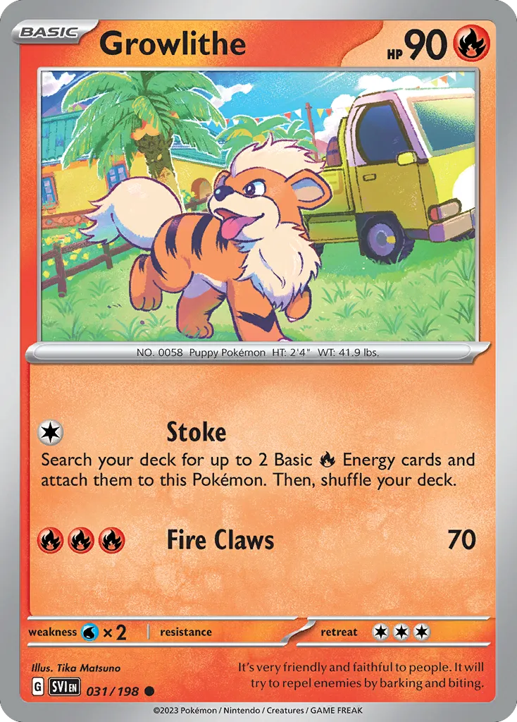 2023 Scarlet & Violet Growlithe #031/198 Common card image