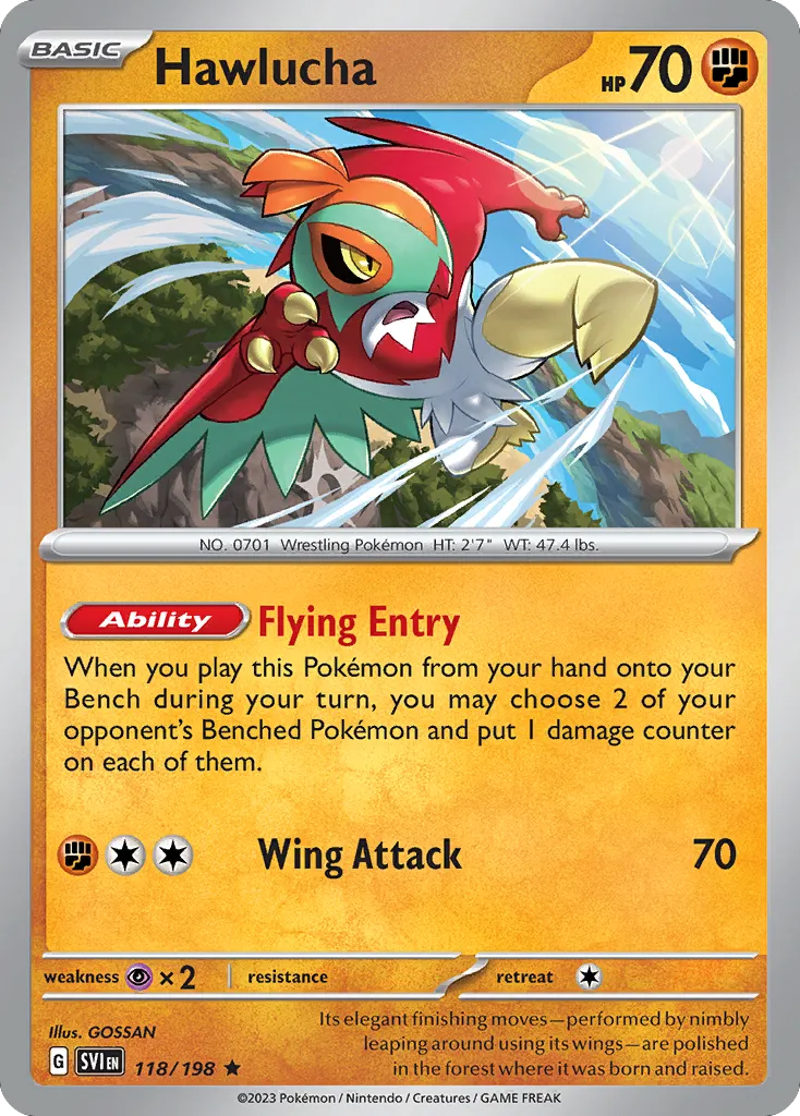 2023 Scarlet & Violet Hawlucha #118/198 Rare card image
