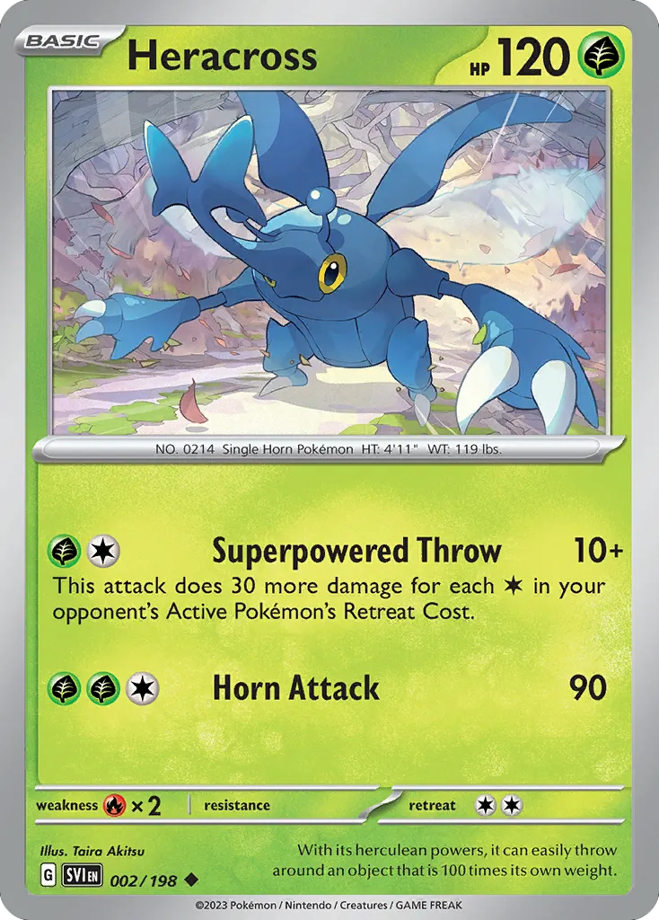 2023 Scarlet & Violet Heracross #002/198 Uncommon card image
