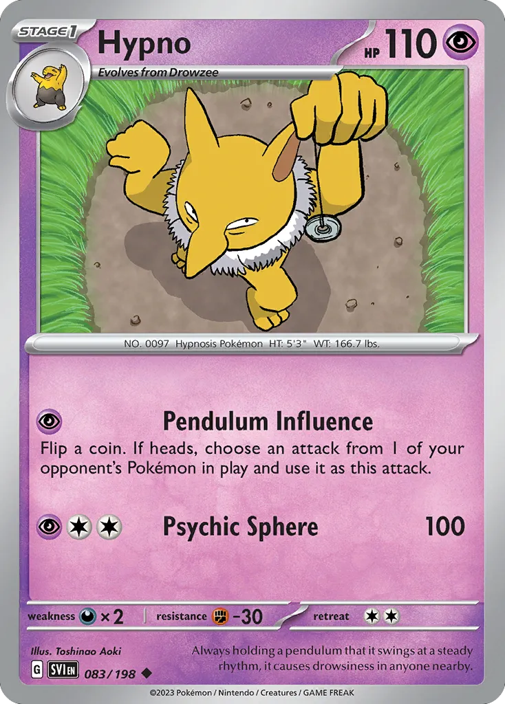 2023 Scarlet & Violet Hypno #083/198 Uncommon card image