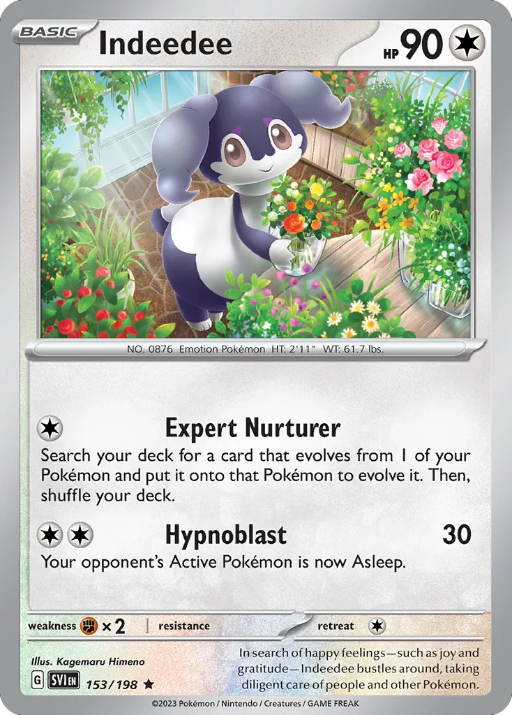 2023 Scarlet & Violet Indeedee #153/198 Rare card image