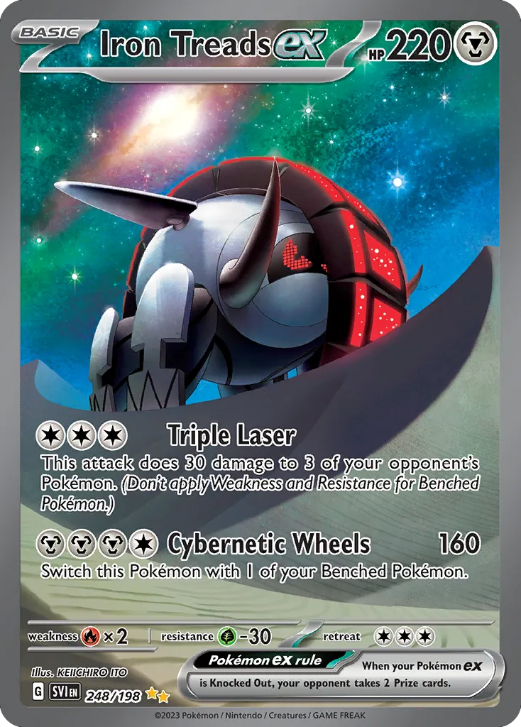2023 Scarlet & Violet Iron Treads ex #233/198 Ultra Rare card image