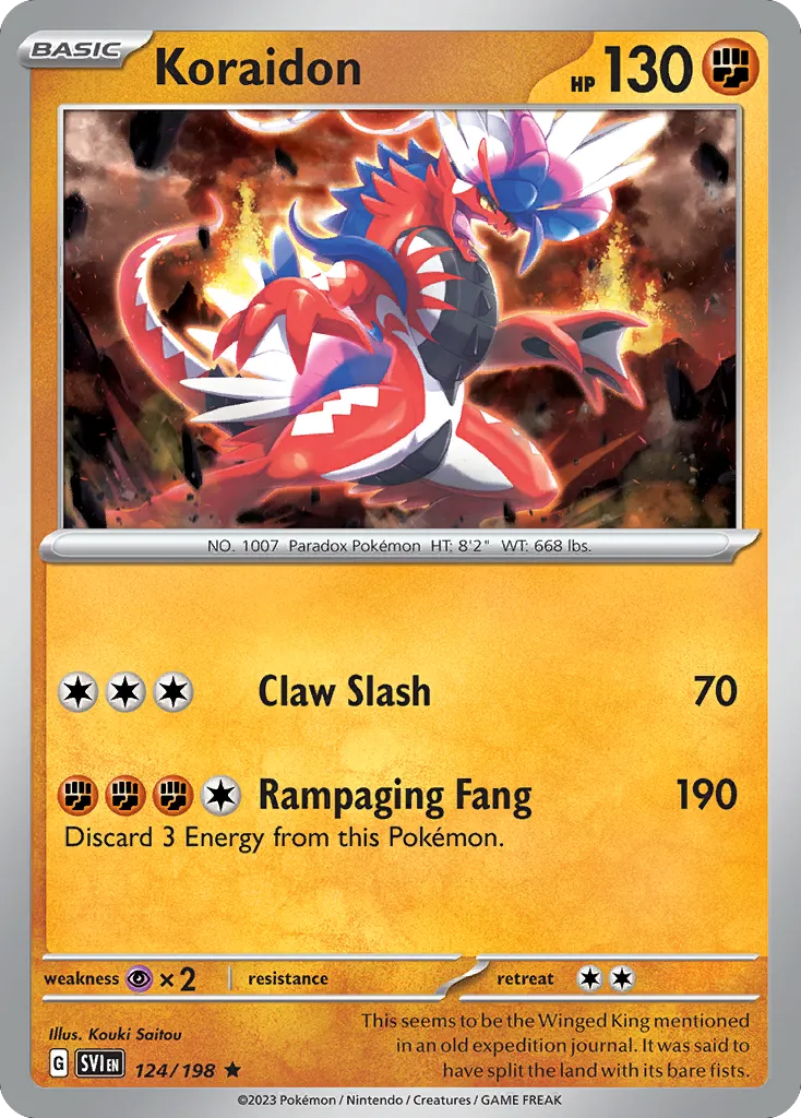 2023 Scarlet & Violet Koraidon #124/198 Rare card image