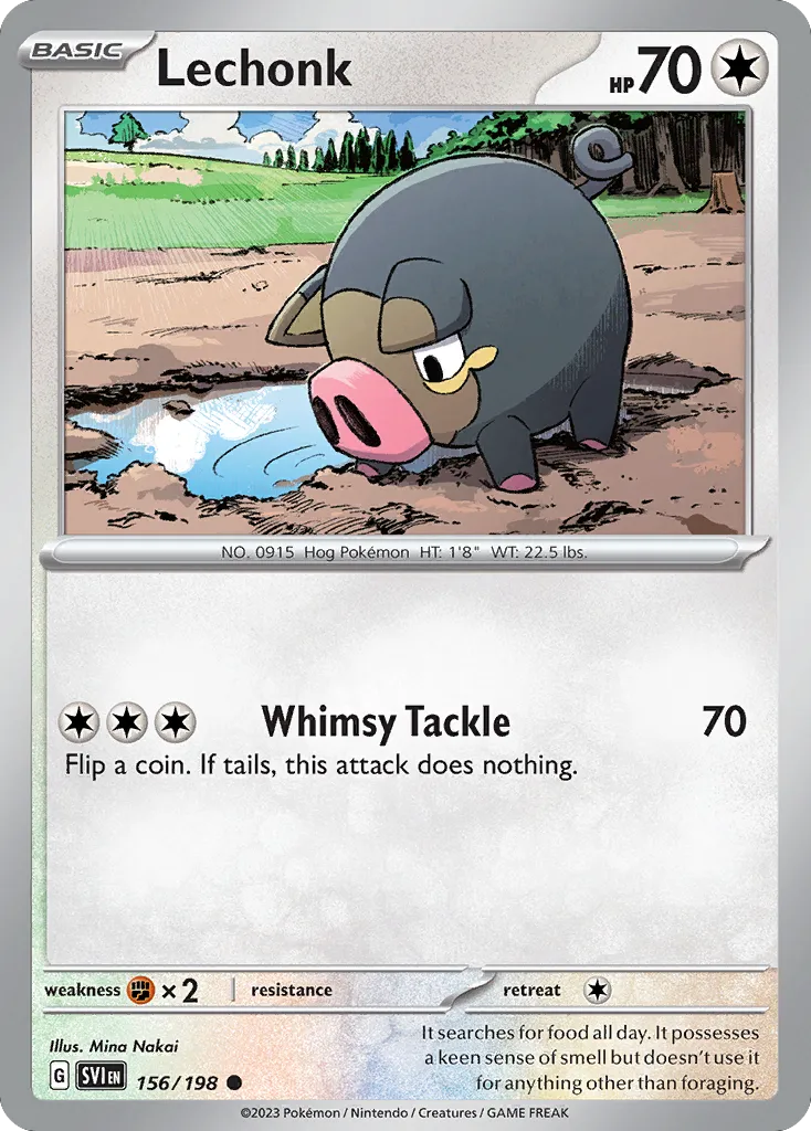 2023 Scarlet & Violet Lechonk #154/198 Common card image