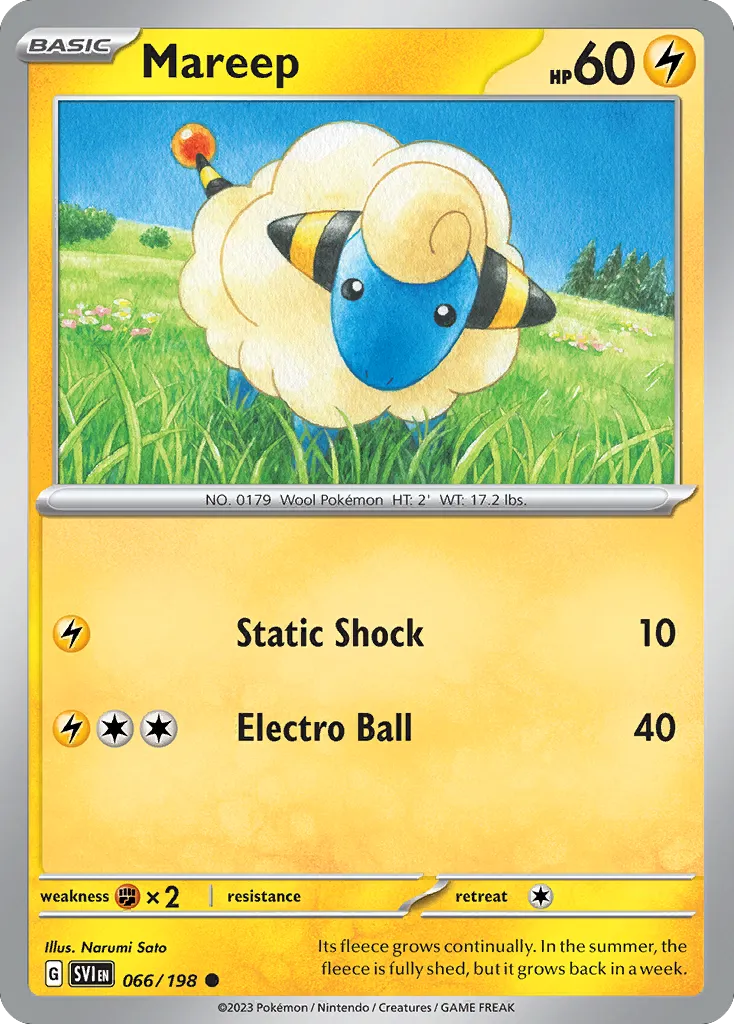 2023 Scarlet & Violet Mareep Common #066/198 Common card image