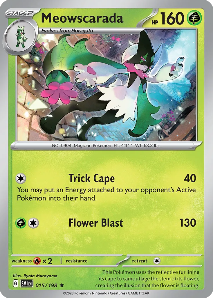 2023 Scarlet & Violet Meowscarada #015/198 Rare card image