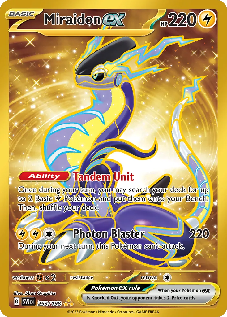2023 Scarlet & Violet Miraidon ex #253/198 Hyper Rare card image