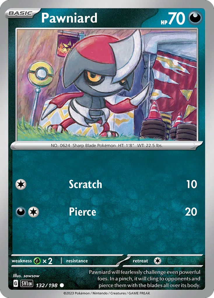 2023 Scarlet & Violet Pawniard #132/198 Common card image
