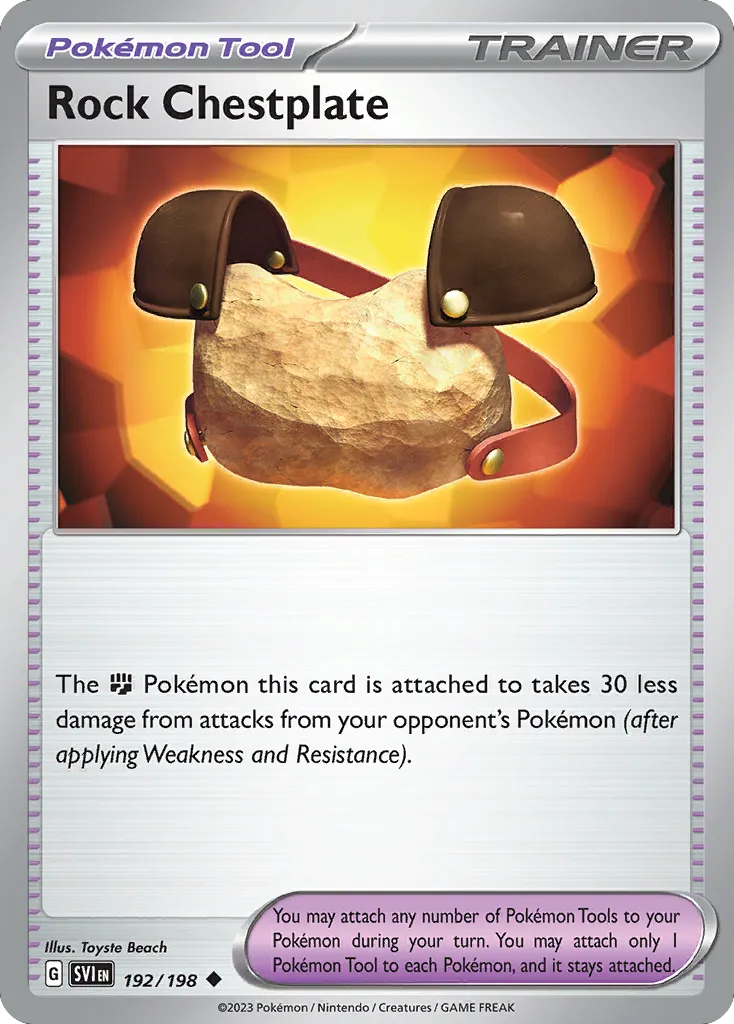 2023 Scarlet & Violet Rock Chestplate #192/198 Uncommon card image