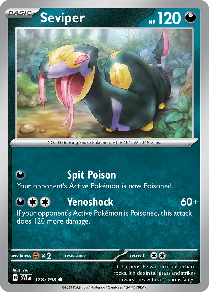 2023 Scarlet & Violet Seviper #128/198 Common card image