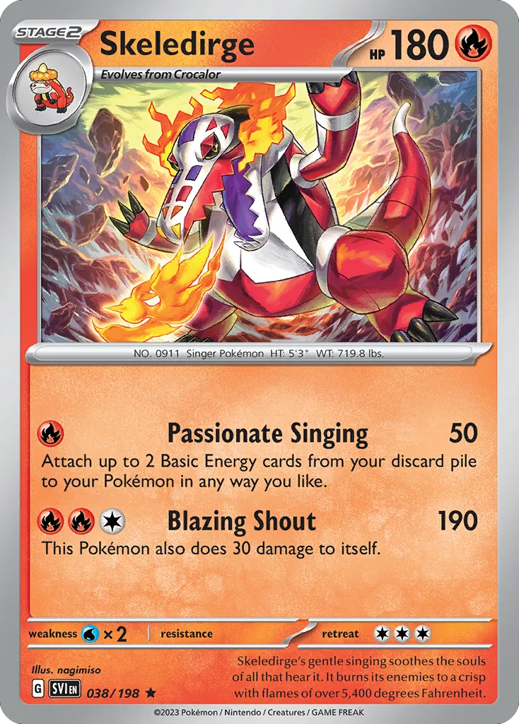2023 Scarlet & Violet Skeledirge #038/198 Rare card image