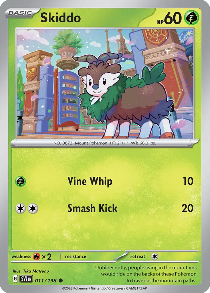 2023 Scarlet & Violet Skiddo #011/198 Common card image