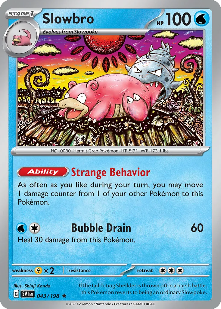 2023 Scarlet & Violet Slowbro #043/198 Rare card image
