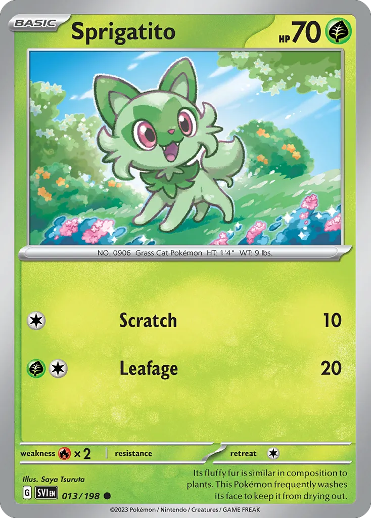 2023 Scarlet & Violet Sprigatito #013/198 Common card image
