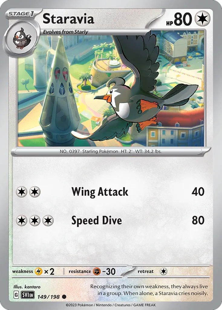 2023 Scarlet & Violet Staravia #149/198 Common card image