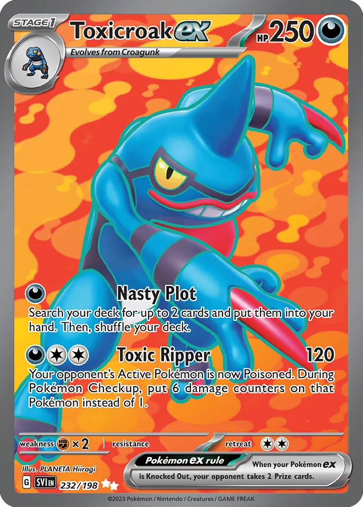 2023 Scarlet & Violet Toxicroak ex #232/198 Ultra Rare card image