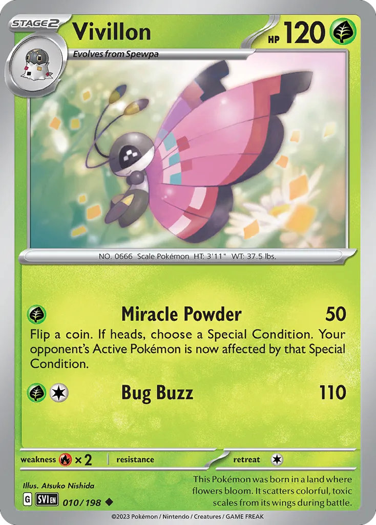 2023 Scarlet & Violet Vivillon Uncommon #010/198 Uncommon card image