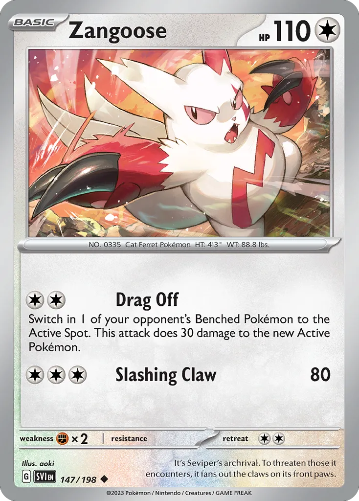 2023 Scarlet & Violet Zangoose Common #146/198 Common card image