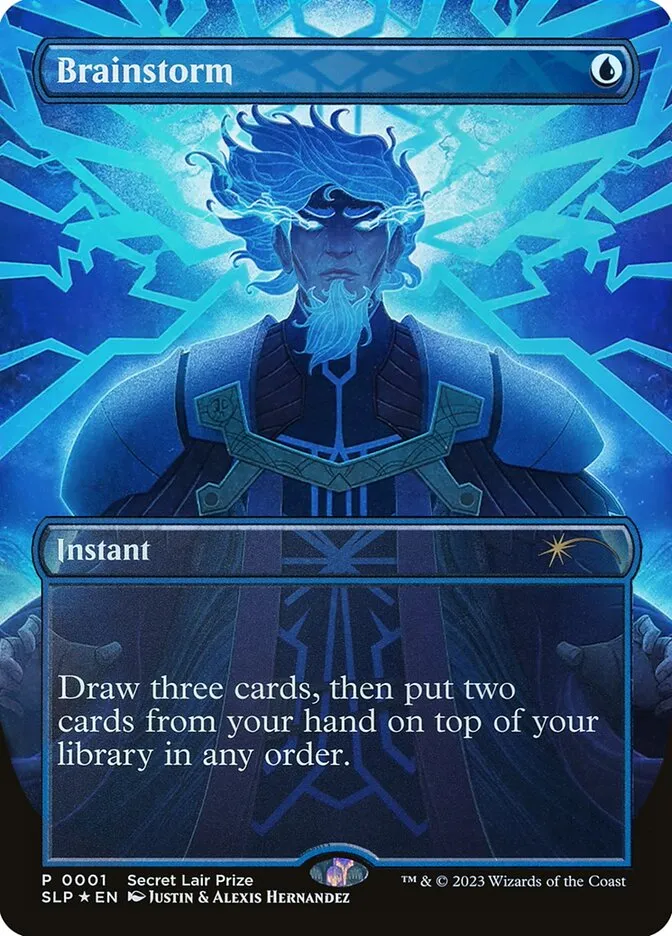 2023 Secret Lair Showdown Brainstorm rare #1 unlisted card image