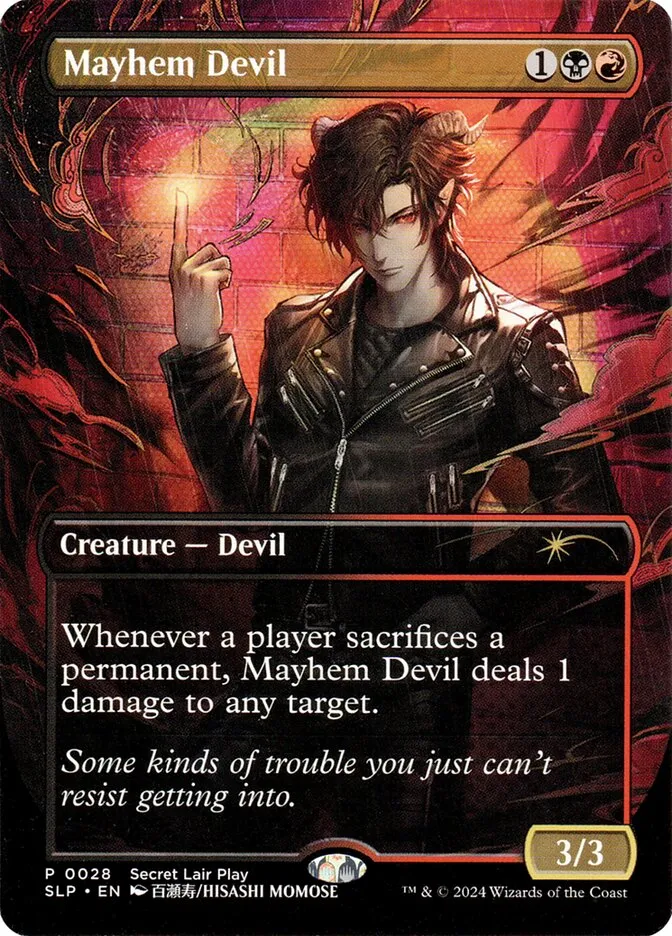 2023 Secret Lair Showdown Mayhem Devil rare #28 unlisted card image