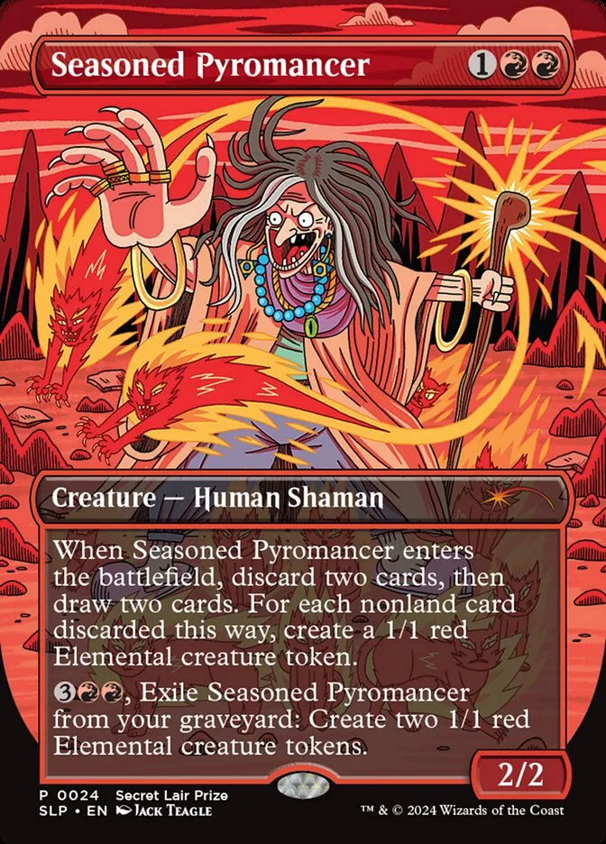 2023 Secret Lair Showdown Seasoned Pyromancer mythic #24 unlisted card image