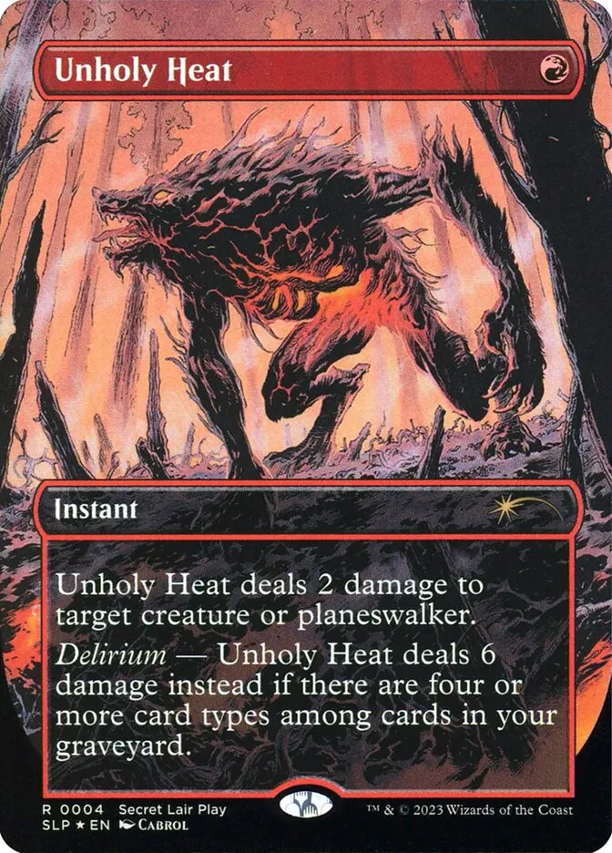 2023 Secret Lair Showdown Unholy Heat rare #4 unlisted card image