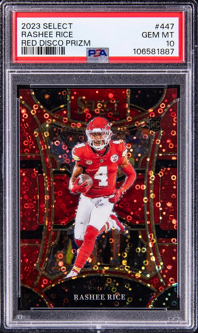 2023 Select Rashee Rice Red Disco-Prizm #447 card image