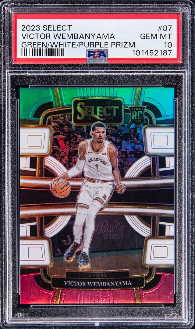 2023 Select Victor Wembanyama Green/White/Purple Prizm #87 card image