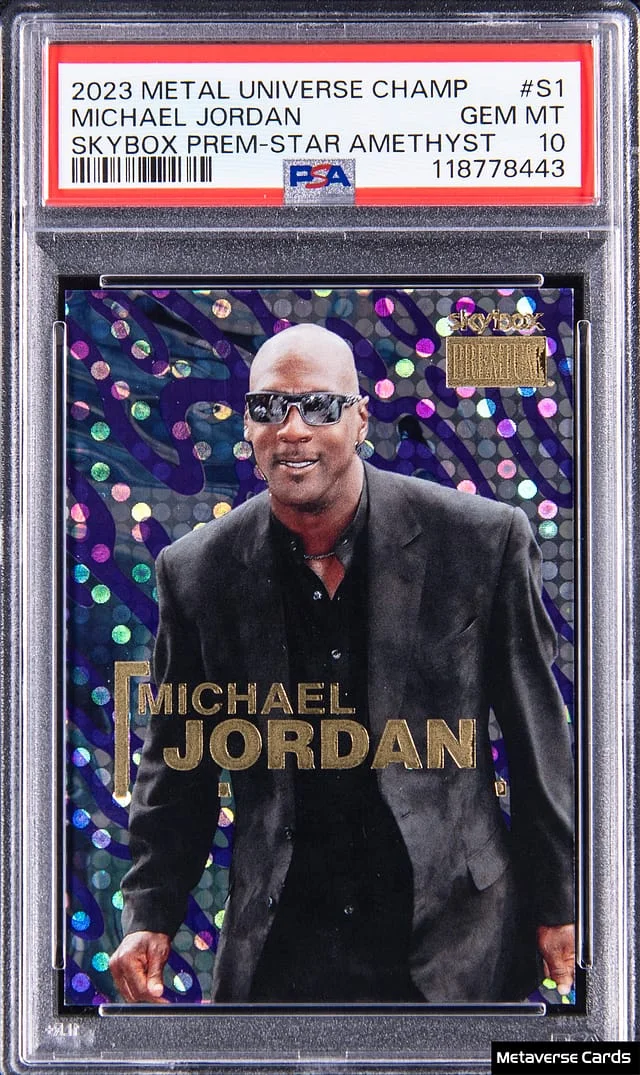 2023 SkyBox Metal Universe Champions Michael Jordan Premium Star Amethyst #S-1 card image