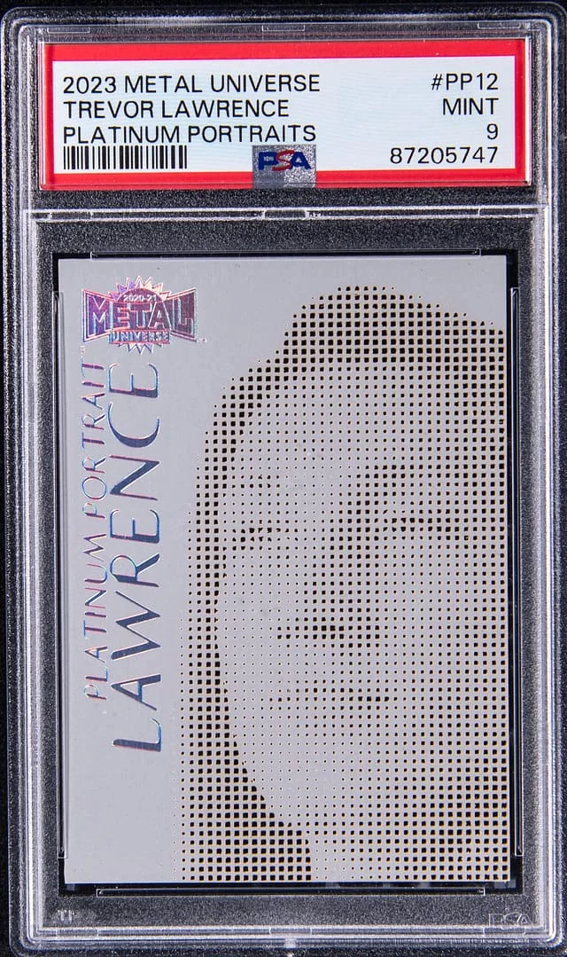2023 SkyBox Metal Universe Trevor Lawrence Platinum Portraits #PP12 card image