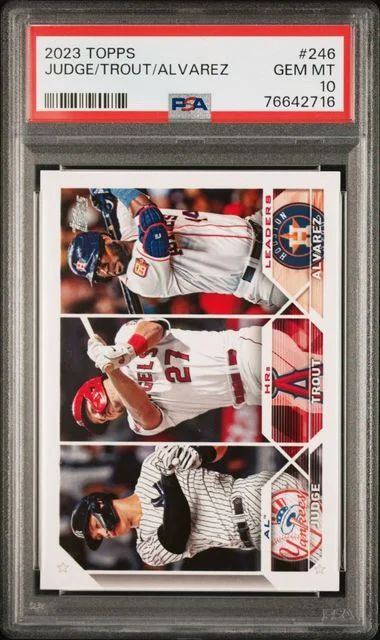 2023 Topps Aaron Judge/Mike Trout/Yordan Alvarez #246 card image