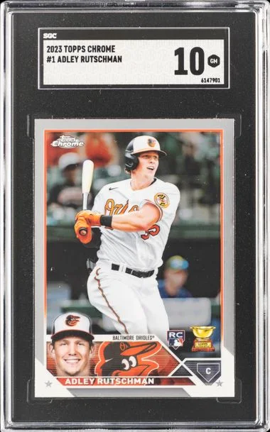 2023 Topps Adley Rutschman Cosmic Chrome Planetary Pursuit Sun #1 card image