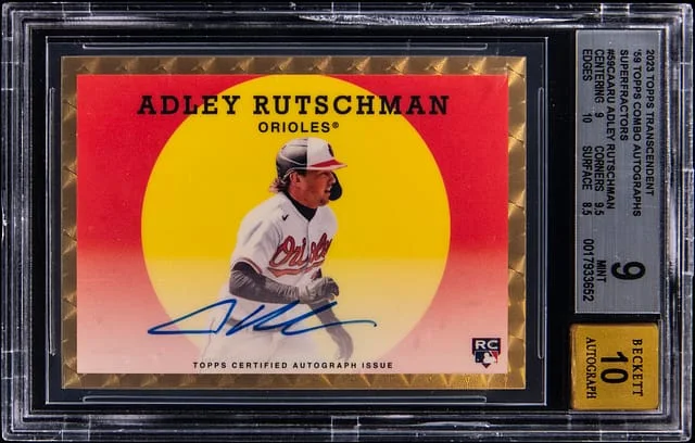 2023 Topps Adley Rutschman Transcendent '59 Topps Combo Autographs Superfractors #59CA-ARU card image