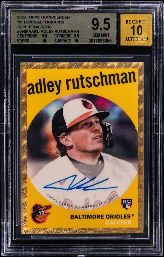 2023 Topps Adley Rutschman Transcendent '59 Topps Autographs Superfractors #59SFA-ARU card image