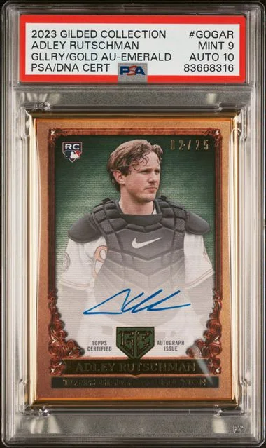 2023 Topps Adley Rutschman Gilded Collection Gallery Of Gold Autographs Emerald #GOG-AR card image