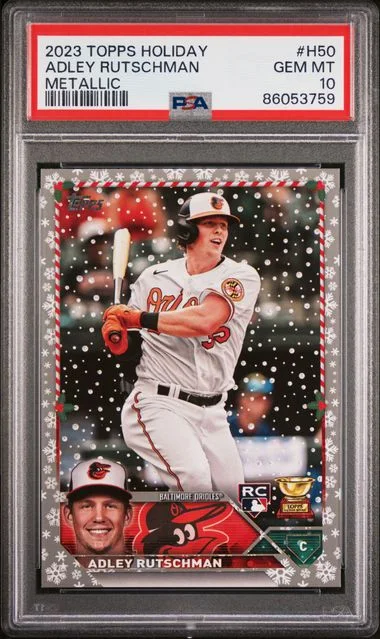 2023 Topps Adley Rutschman Holiday Metallic #H50 card image