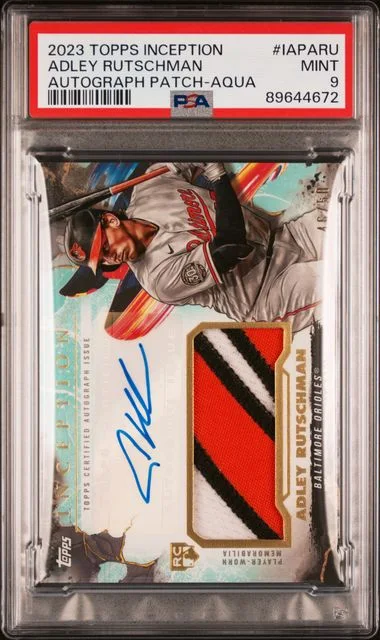 2023 Topps Adley Rutschman Inception Inception Autograph Patch Aqua #IAP-ARU card image
