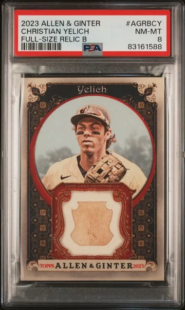 2023 Topps Allen & Ginter Christian Yelich Full-Size Relic B #AGRB-CY card image