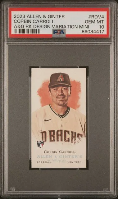 2023 Topps Allen & Ginter Corbin Carroll A & G Design Variation Mini #RDV4 card image