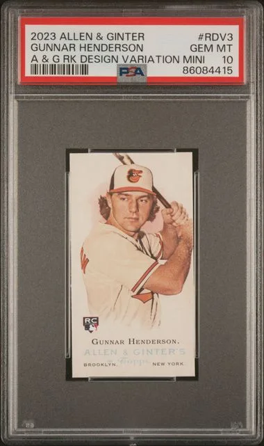 2023 Topps Allen & Ginter Gunnar Henderson A&G Design Variation Mini #RDV3 card image
