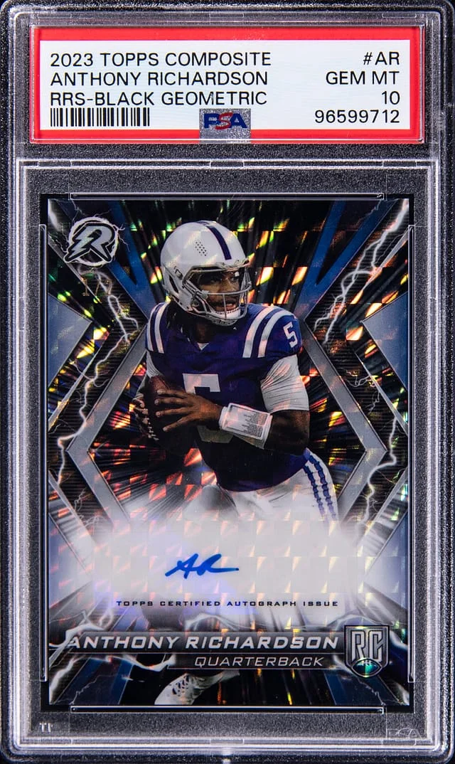 2023 Topps Anthony Richardson Composite Resurgence Signatures Black Geometric #RRS-AR card image