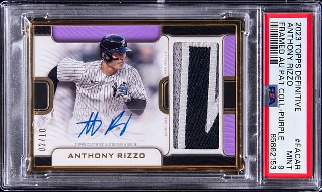 2023 Topps Anthony Rizzo Definitive Collection Framed Autograph Patch Purple #FACAR card image
