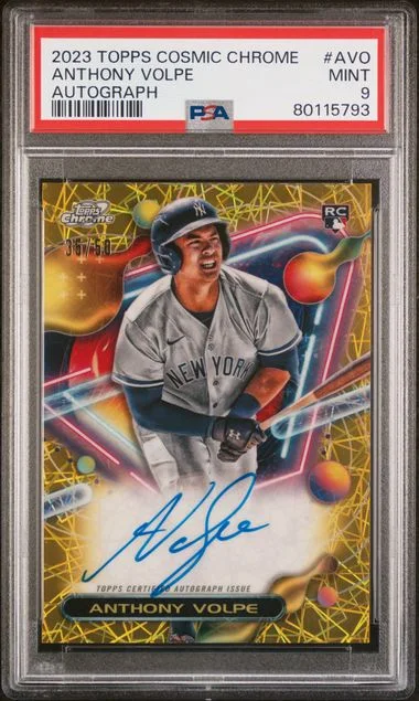 2023 Topps Anthony Volpe Cosmic Chrome Cosmic Chrome Autograph #AVO card image