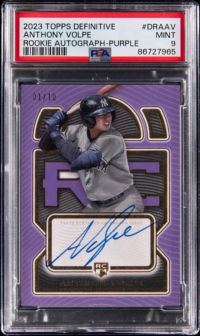 2023 Topps Anthony Volpe Definitive Autograph Purple #DRA-AV card image