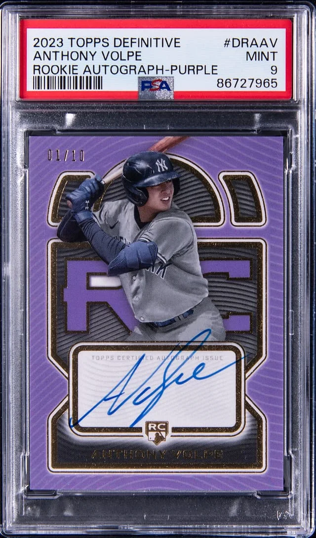 2023 Topps Anthony Volpe Definitive Autograph Purple #DRAAV card image