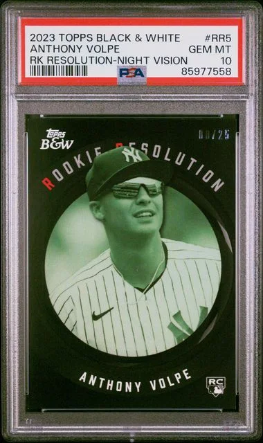 2023 Topps Anthony Volpe Black and White Resolution Night Vision #RR5 card image